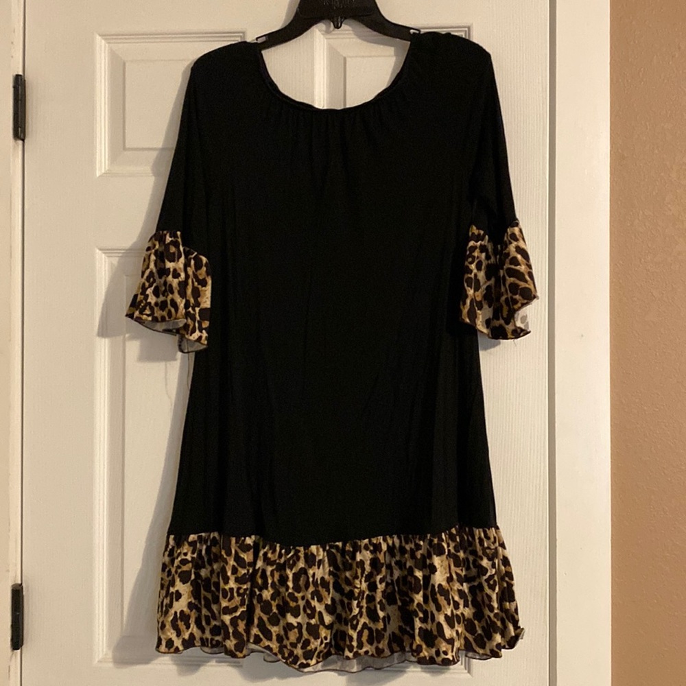 Black & leopard tunic/dress